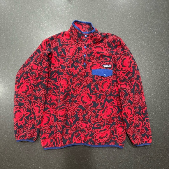 Patagonia Rare Limited Edition Synchilla Snap-T Fleece Pullover Lotus Flower M - Picture 1 of 7